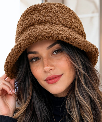 Chapéu Bucket Feminino Pelúcia Felpuda Aba Estruturada | Pluna