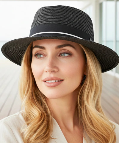 Chapéu de Palha Feminino Panamá Fita Vintage | Bisole