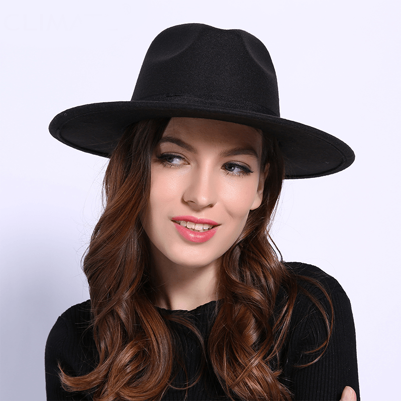 Anellimn comprar chapeu feminino europeu chapeu de inverno classico chapéu fedora cowboy preço barato
