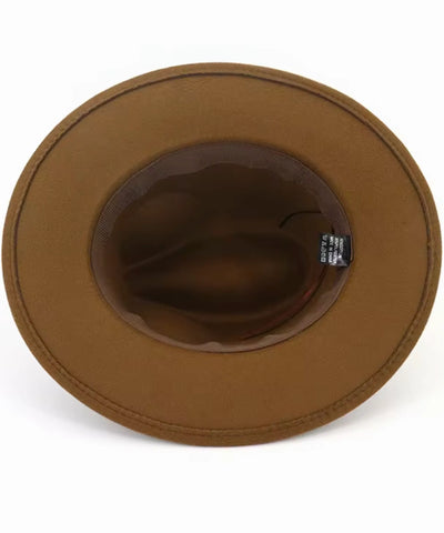 Comprar chapéu fedora feminino feltro aba reta copa clássica elegante outono inverno barato  ANELLIMN