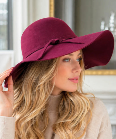 Comprar chapéu fedora feminino aba larga feltro lã floppy elegante outono inverno barato ANELLIMN