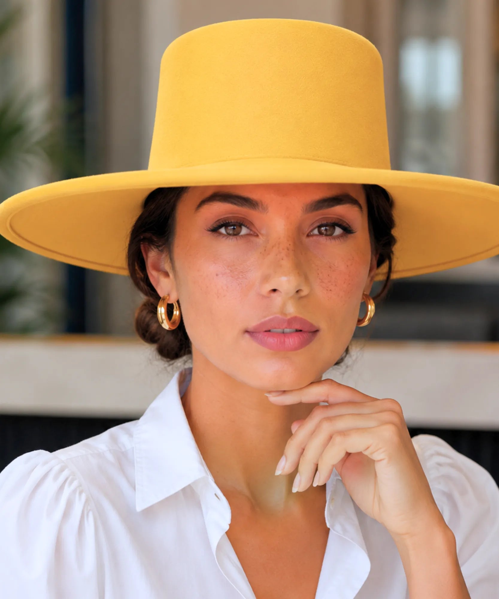 Comprar chapéu de feltro aba larga estruturado elegante para o dia a dia barato em promoção ANELLIMN