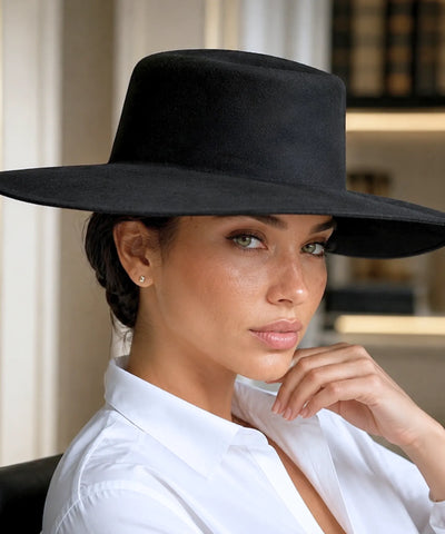 Comprar chapéu de feltro aba larga estruturado elegante para o dia a dia barato em promoção ANELLIMN