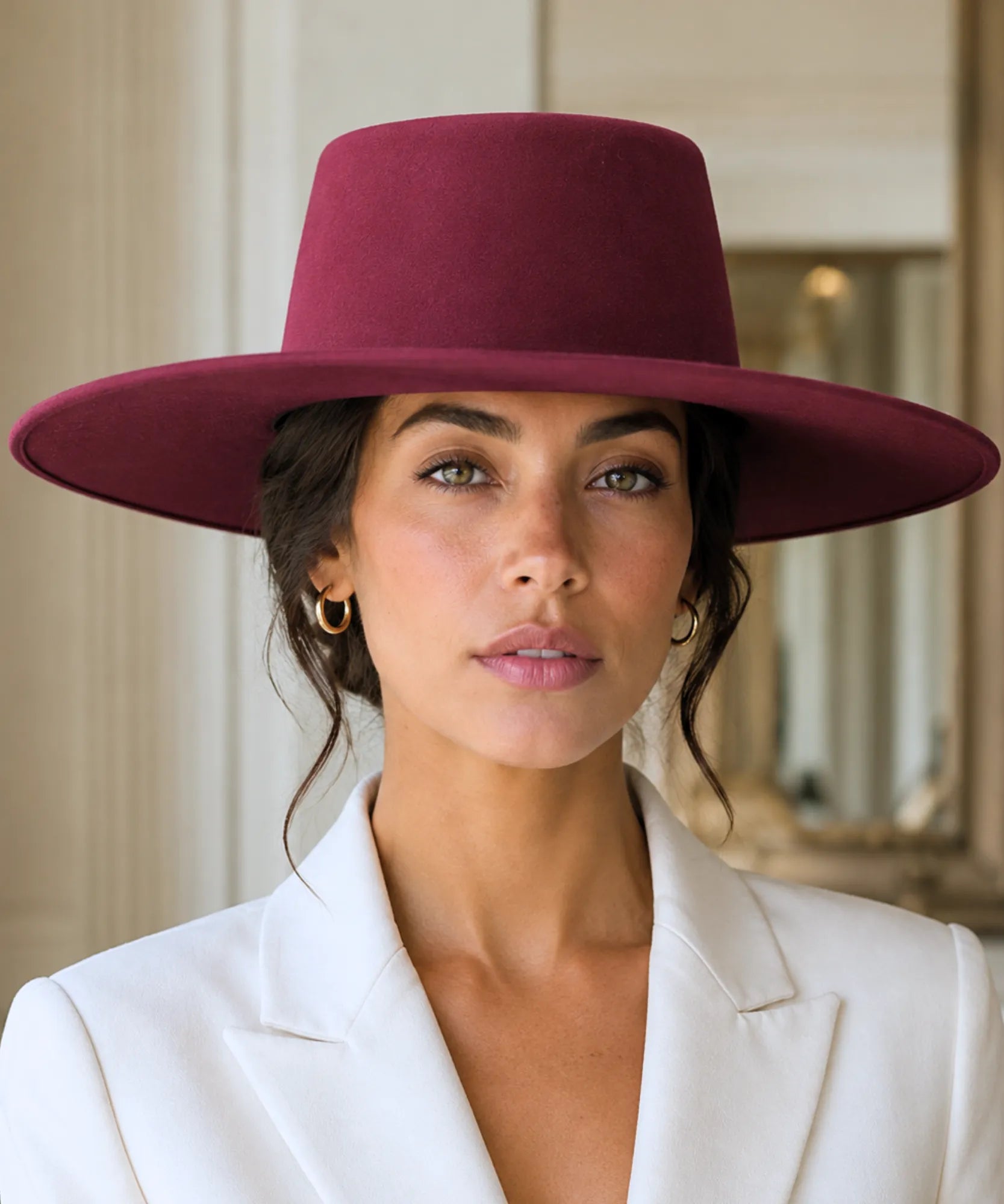 Comprar chapéu de feltro aba larga estruturado elegante para o dia a dia barato em promoção ANELLIMN