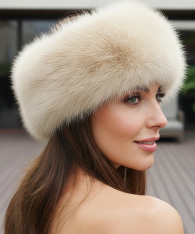 Comprar Chapéu feminino de pelo sintético luxo para inverno, com borda volumosa, acabamento sofisticado e circunferência de 58 cm ANELLIMN