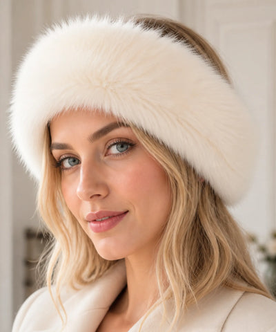 Comprar Chapéu feminino de pelo sintético luxo para inverno, com borda volumosa, acabamento sofisticado e circunferência de 58 cm ANELLIMN