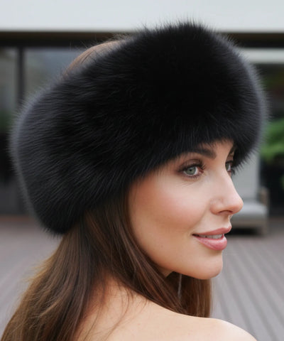 Comprar Chapéu feminino de pelo sintético luxo para inverno, com borda volumosa, acabamento sofisticado e circunferência de 58 cm ANELLIMN