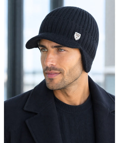 Comprar chapéu masculino gorro tricô canelado com aba protetor de orelha térmico inverno barato promoção Anellimn