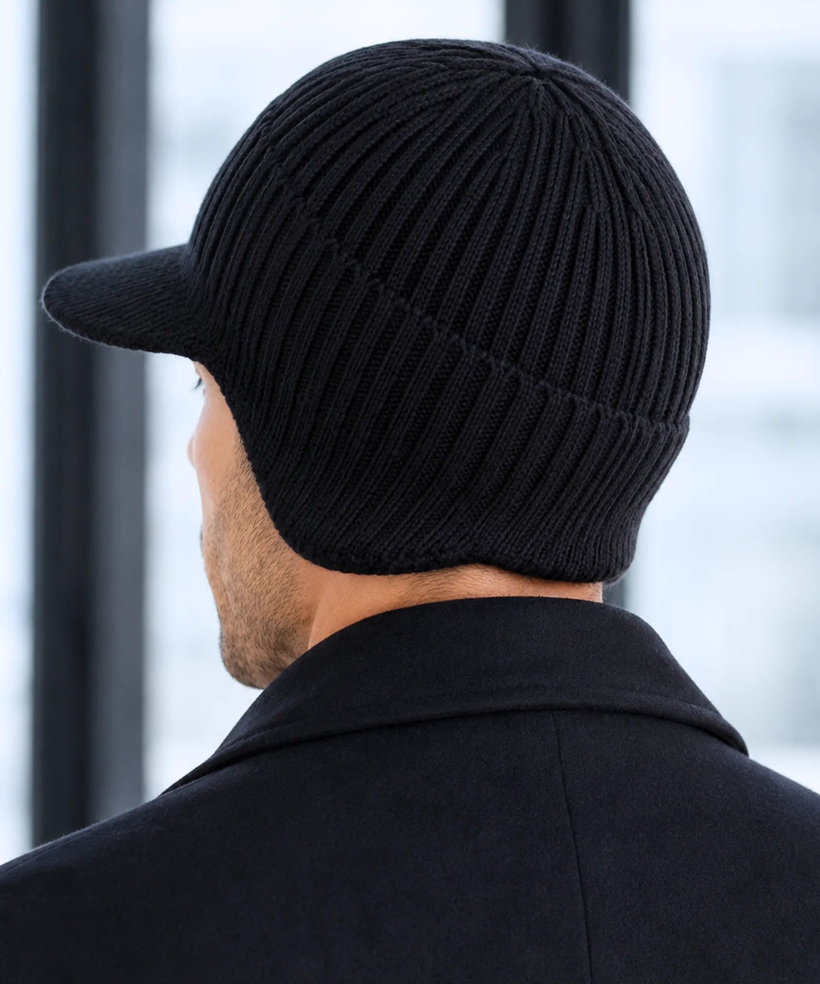 Comprar chapéu masculino gorro tricô canelado com aba protetor de orelha térmico inverno barato promoção Anellimn
