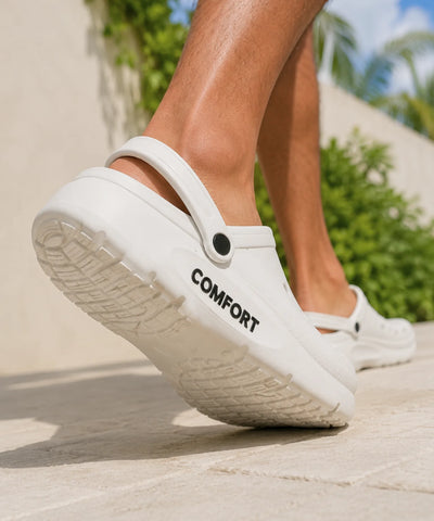 Comprar chinelo masculino confortável branco com solado antiderrapante em promoção Anellimn
