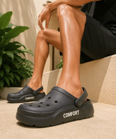 Comprar chinelo masculino confortável preto com alça de calcanhar em promoção Anellimn