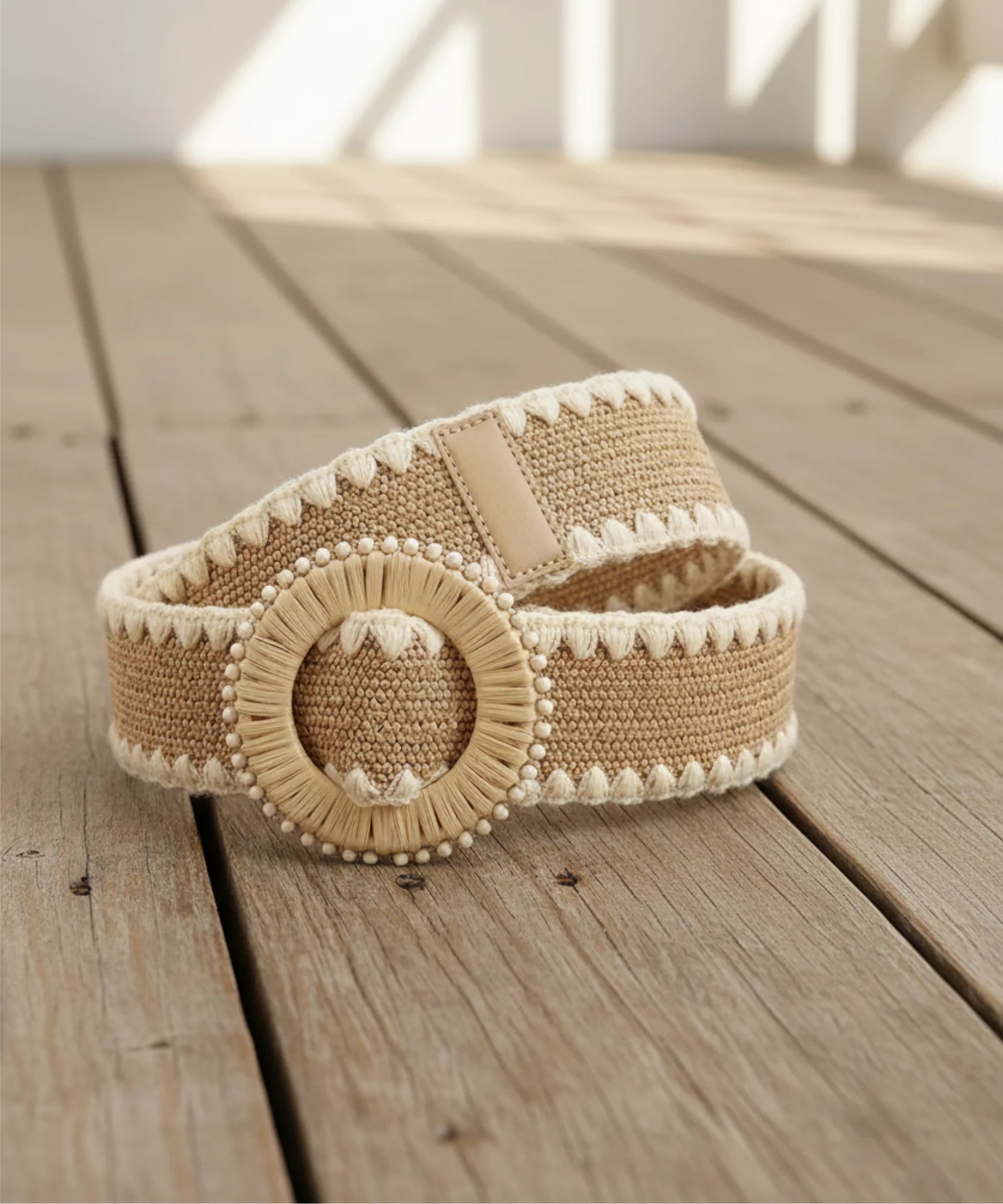 Comprar Cinto Boho Feminino Largo Palha Trançada Natural fivela redonda decorativa cintura alta estilo bohemian barato ANELLIMN