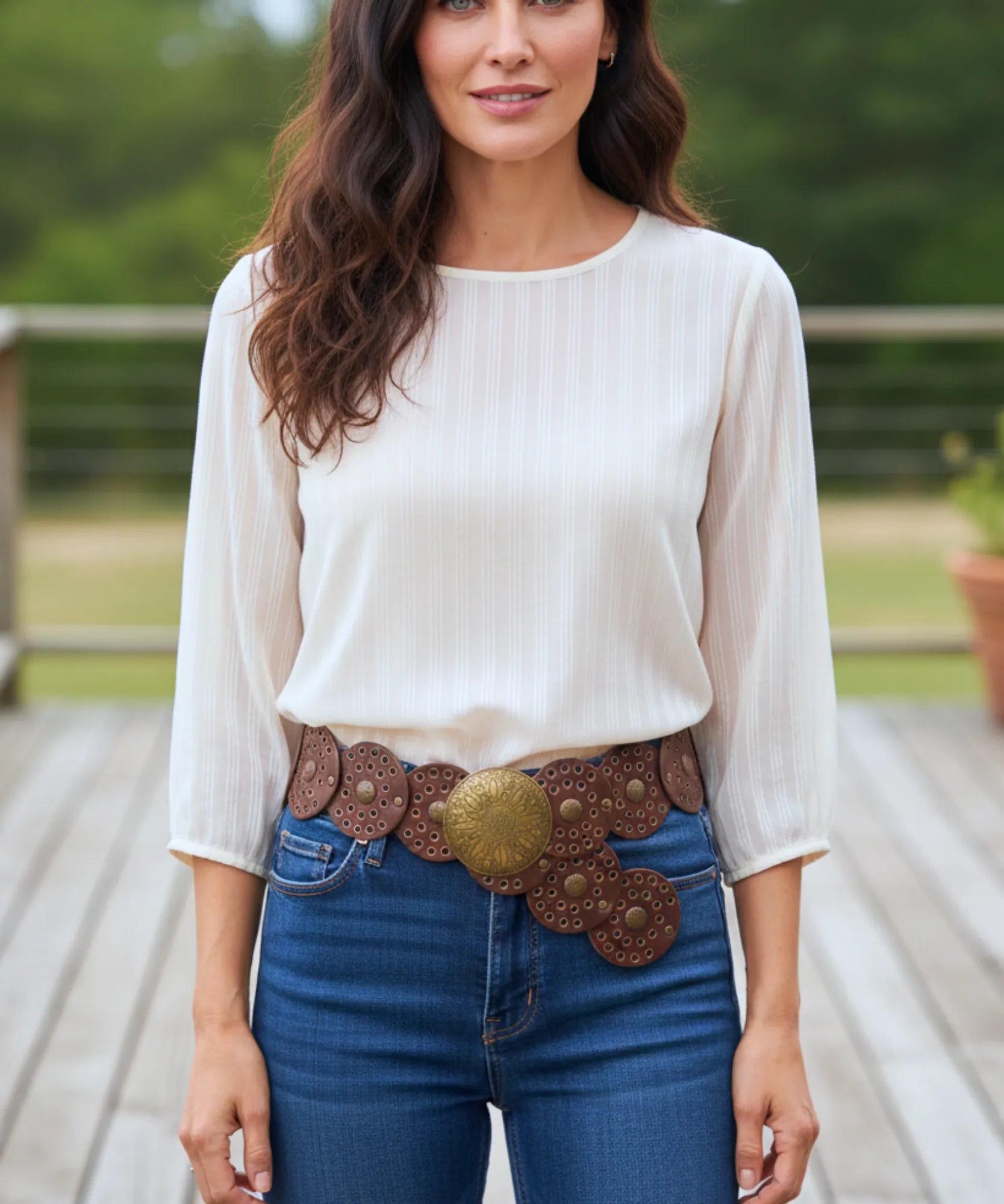 Comprar Cinto Country Feminino Couro Fivela Dourada Western Cowboy ajustável confortável rodeio festa
