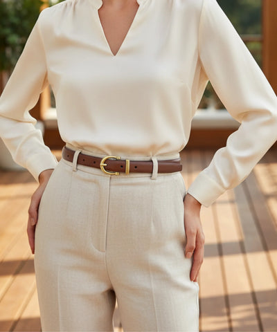 Comprar cinto feminino fino fivela dourada ajustável casual social escritório festa elegante versátil barato promoção