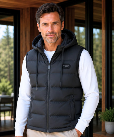 Comprar colete masculino puffer capuz térmico inverno outdoor casual trabalho barato em promoção Anellimn