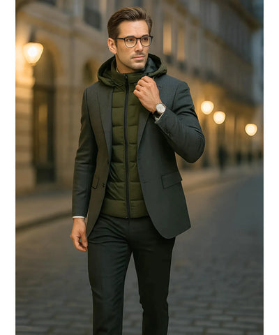 Colete Masculino Puffer Capuz Térmico Inverno Elegante | Don
