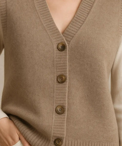 Colete Feminino Tricot Elegante Com Botões Sem Manga | Lilitz