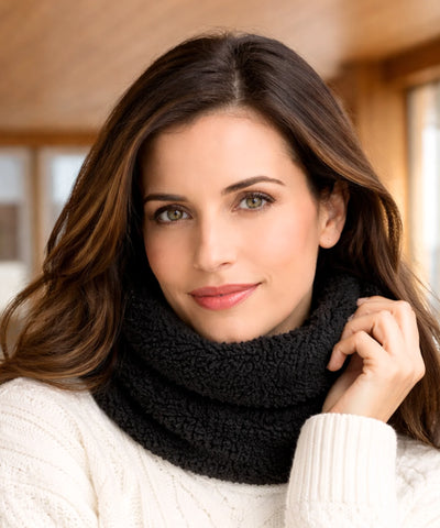 Comprar cachecol feminino echarpe gola snood felpudo quente para o inverno barato ou em promoção