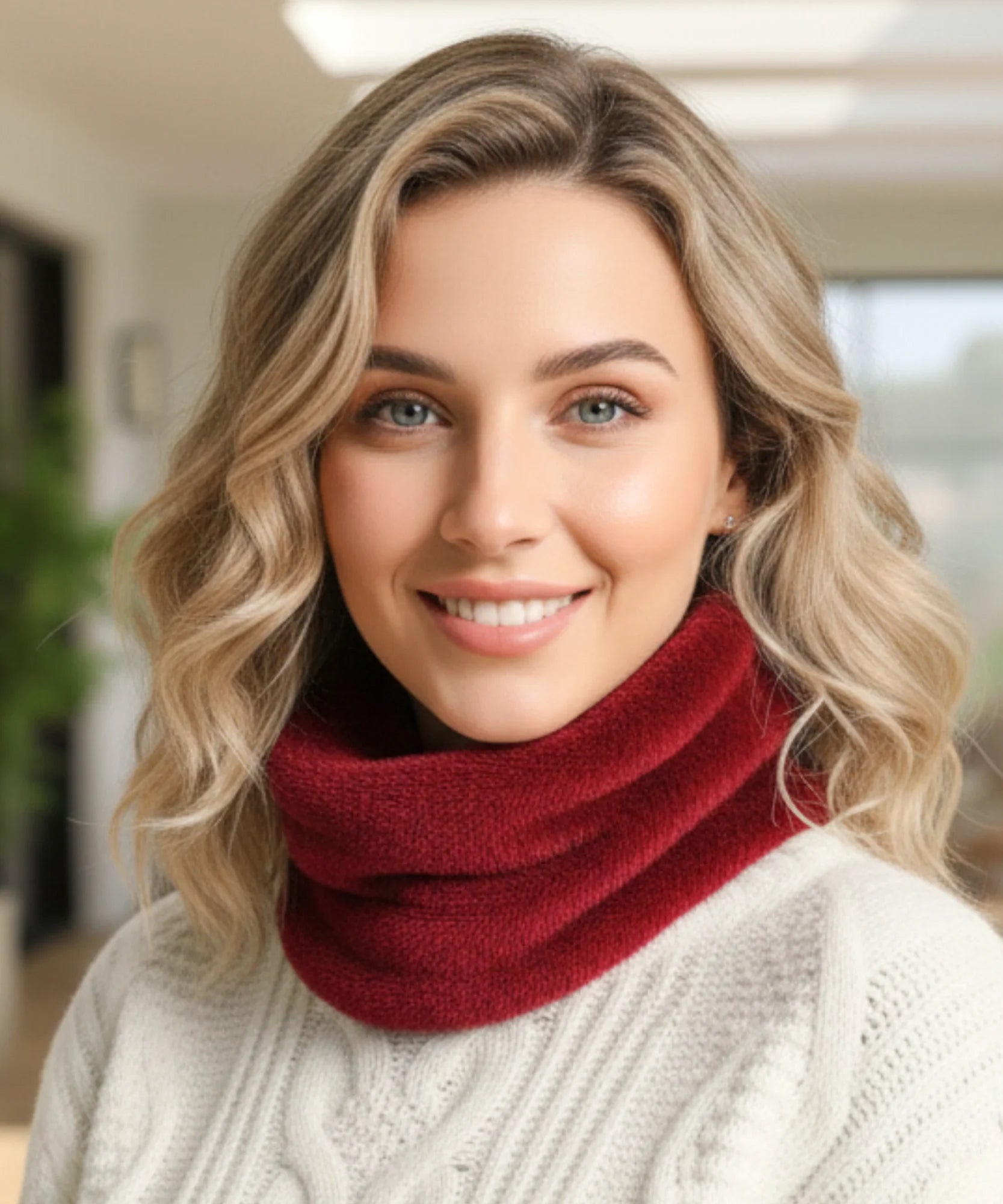 Comprar cachecol feminino echarpe gola snood felpudo quente para o inverno barato ou em promoção