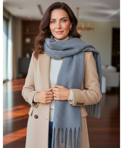 Comprar cachecol feminino longo grosso lã felpuda com franjas 240cm várias cores inverno barato ANELLIMN