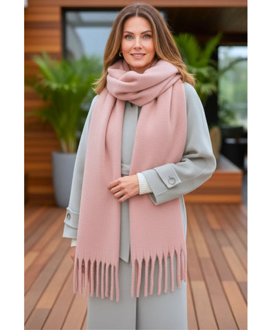 Comprar cachecol feminino longo grosso lã felpuda com franjas 240cm várias cores inverno barato ANELLIMN