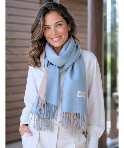 Comprar echarpe cachecol feminino de lã grossa com franjas acabamento premium para o inverno barato ANELLIMN