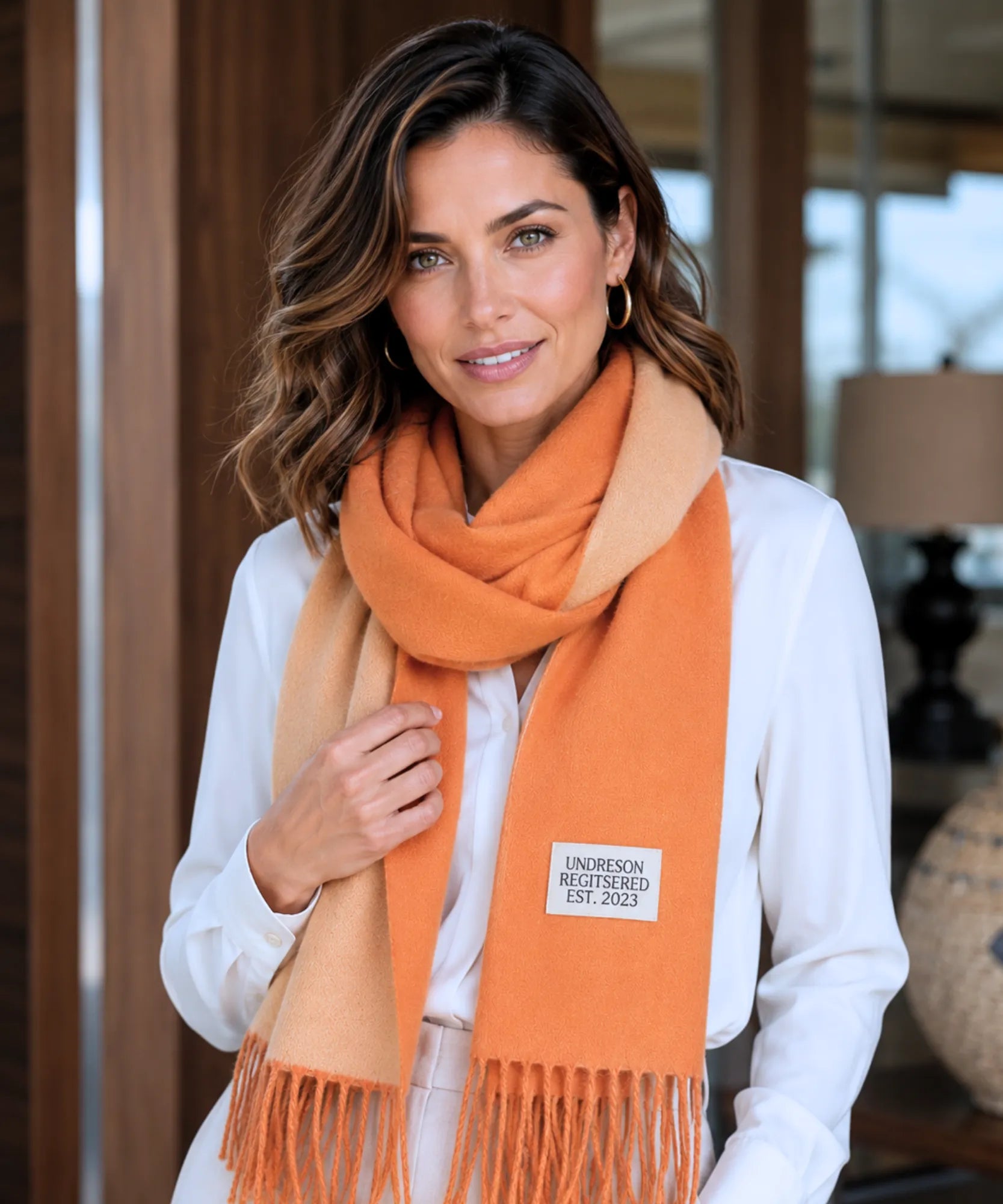 Comprar echarpe cachecol feminino de lã grossa com franjas acabamento premium para o inverno barato ANELLIMN
