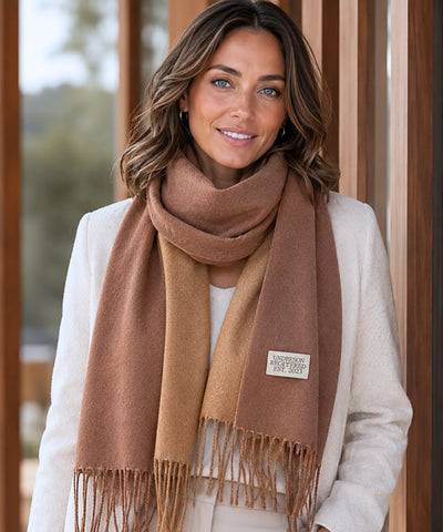 Comprar echarpe cachecol feminino de lã grossa com franjas acabamento premium para o inverno barato ANELLIMN
