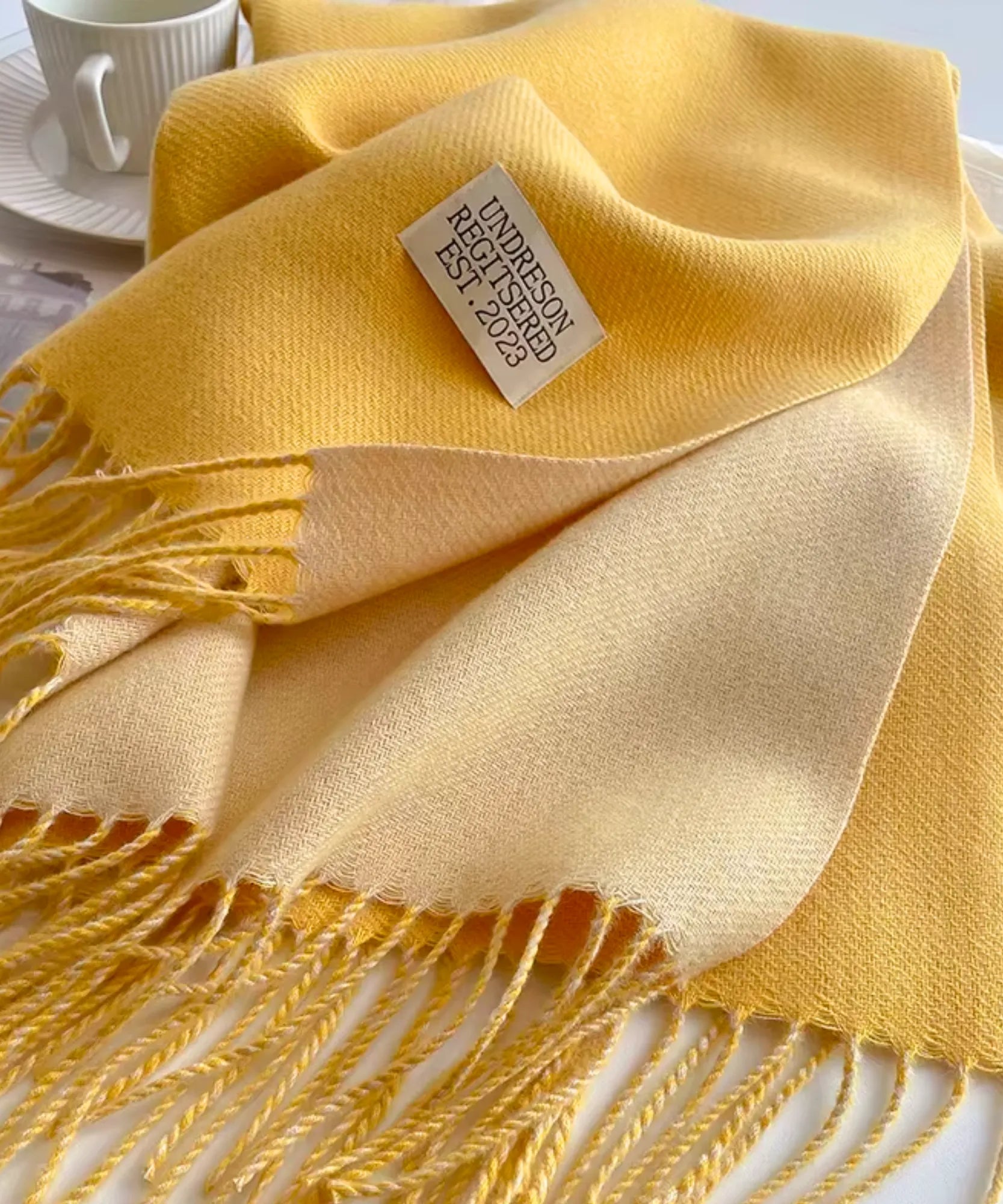 Comprar echarpe cachecol feminino de lã grossa com franjas acabamento premium para o inverno barato ANELLIMN