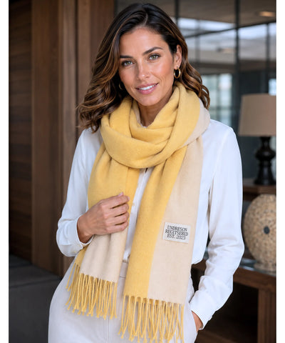 Comprar echarpe cachecol feminino de lã grossa com franjas acabamento premium para o inverno barato ANELLIMN