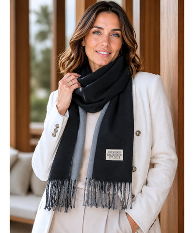 Comprar echarpe cachecol feminino de lã grossa com franjas acabamento premium para o inverno barato ANELLIMN