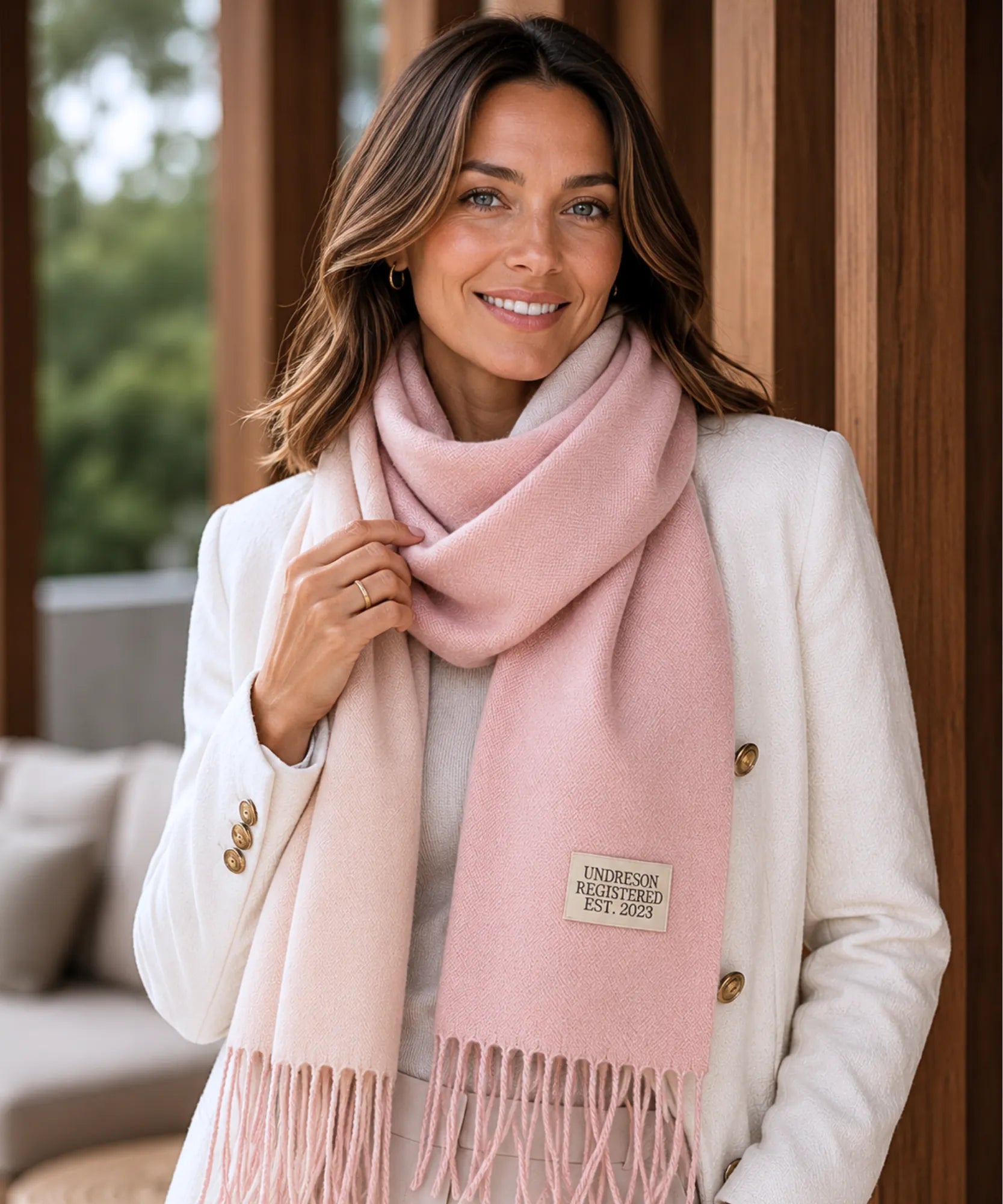 Comprar echarpe cachecol feminino de lã grossa com franjas acabamento premium para o inverno barato ANELLIMN