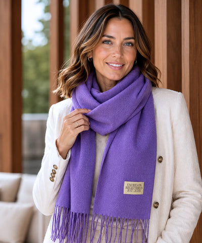 Comprar echarpe cachecol feminino de lã grossa com franjas acabamento premium para o inverno barato ANELLIMN
