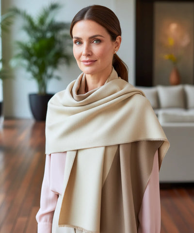 Comprar echarpe feminina dupla face com franjas acabamento premium cachecol lã inverno barato ANELLIMN