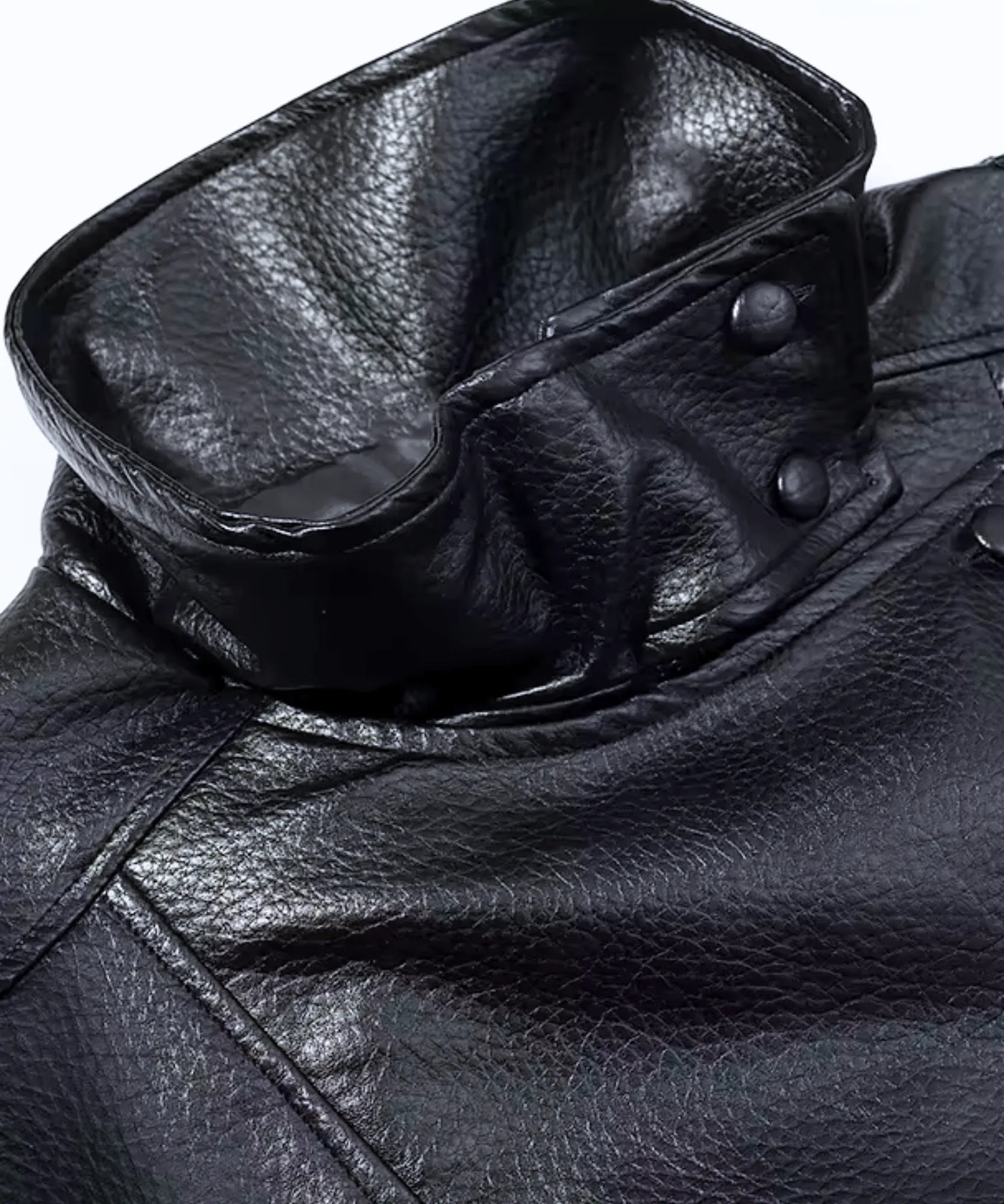 Comprar jaqueta de couro feminino oversized biker gola alta motoqueira em promoçãoZARA