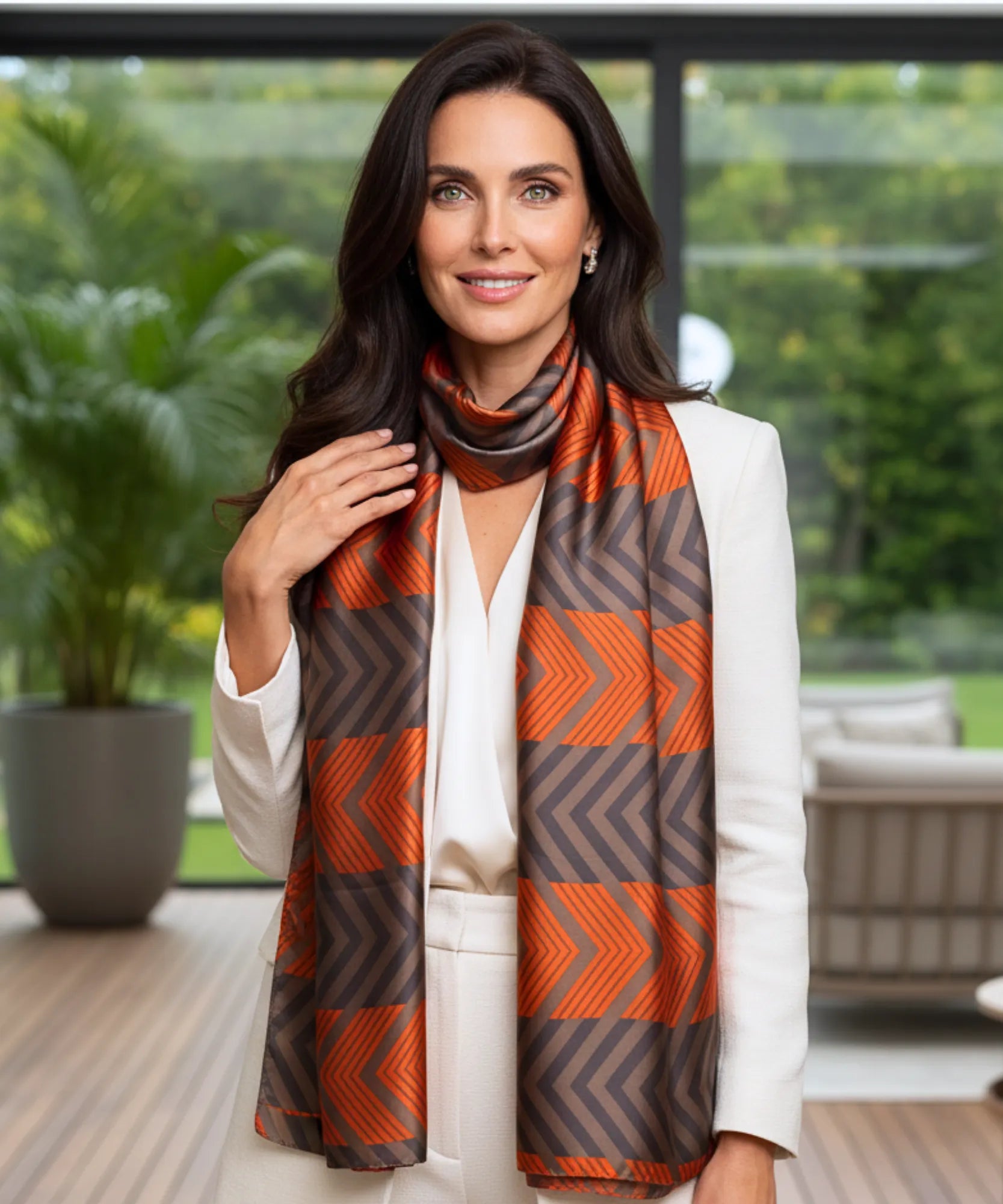 Comprar lenço de seda feminino estampado elegante macio echarpe de pescoço para o dia a dia e festas barato ANELLIMN