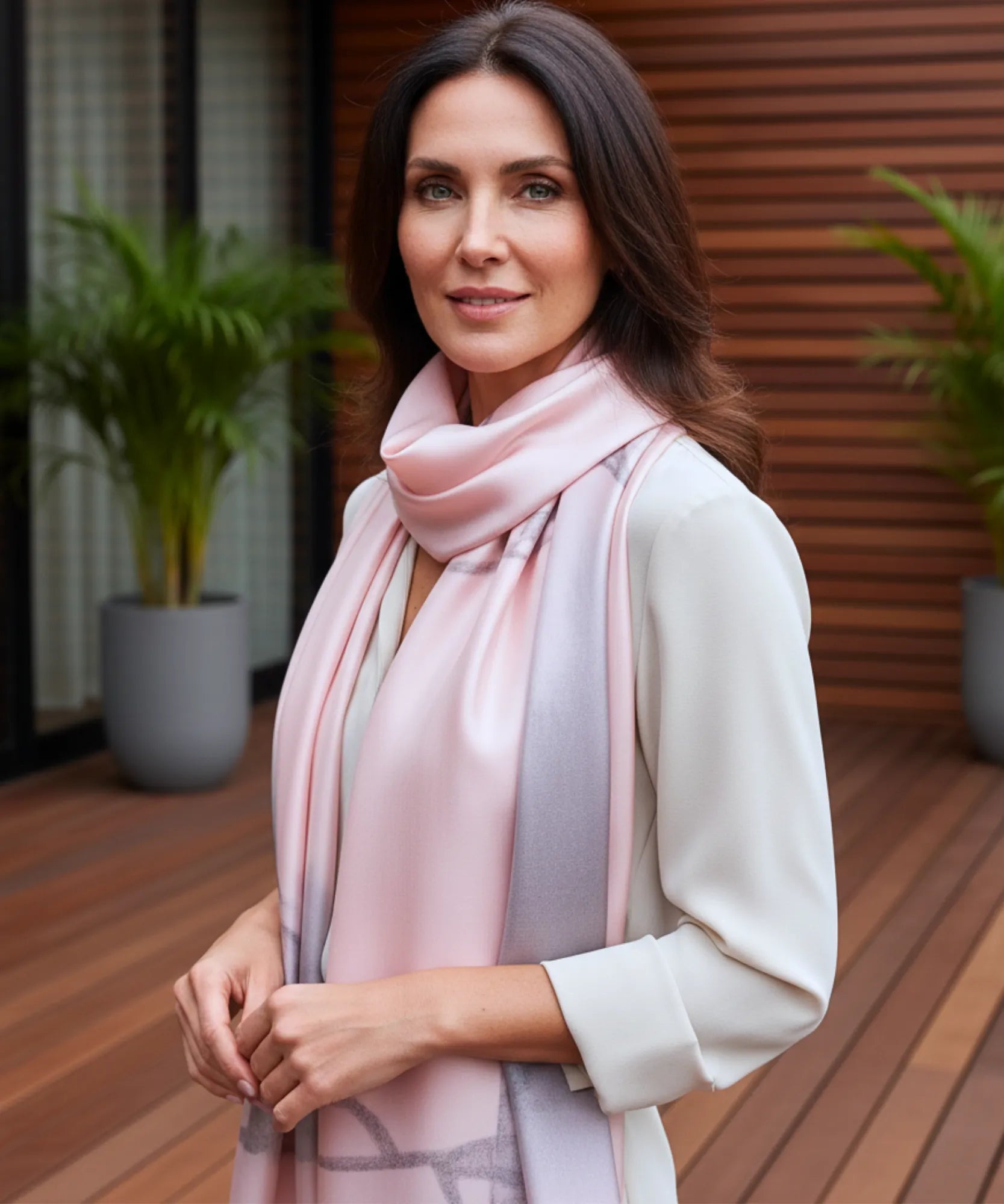 Comprar lenço de seda feminino estampado elegante macio echarpe de pescoço para o dia a dia e festas barato ANELLIMN