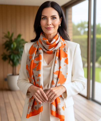Comprar lenço de seda feminino estampado elegante macio echarpe de pescoço para o dia a dia e festas barato ANELLIMN
