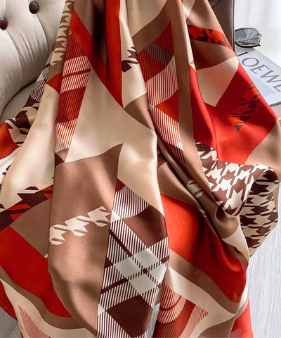 Comprar lenço de seda feminino estampado elegante macio echarpe de pescoço para o dia a dia e festas barato ANELLIMN