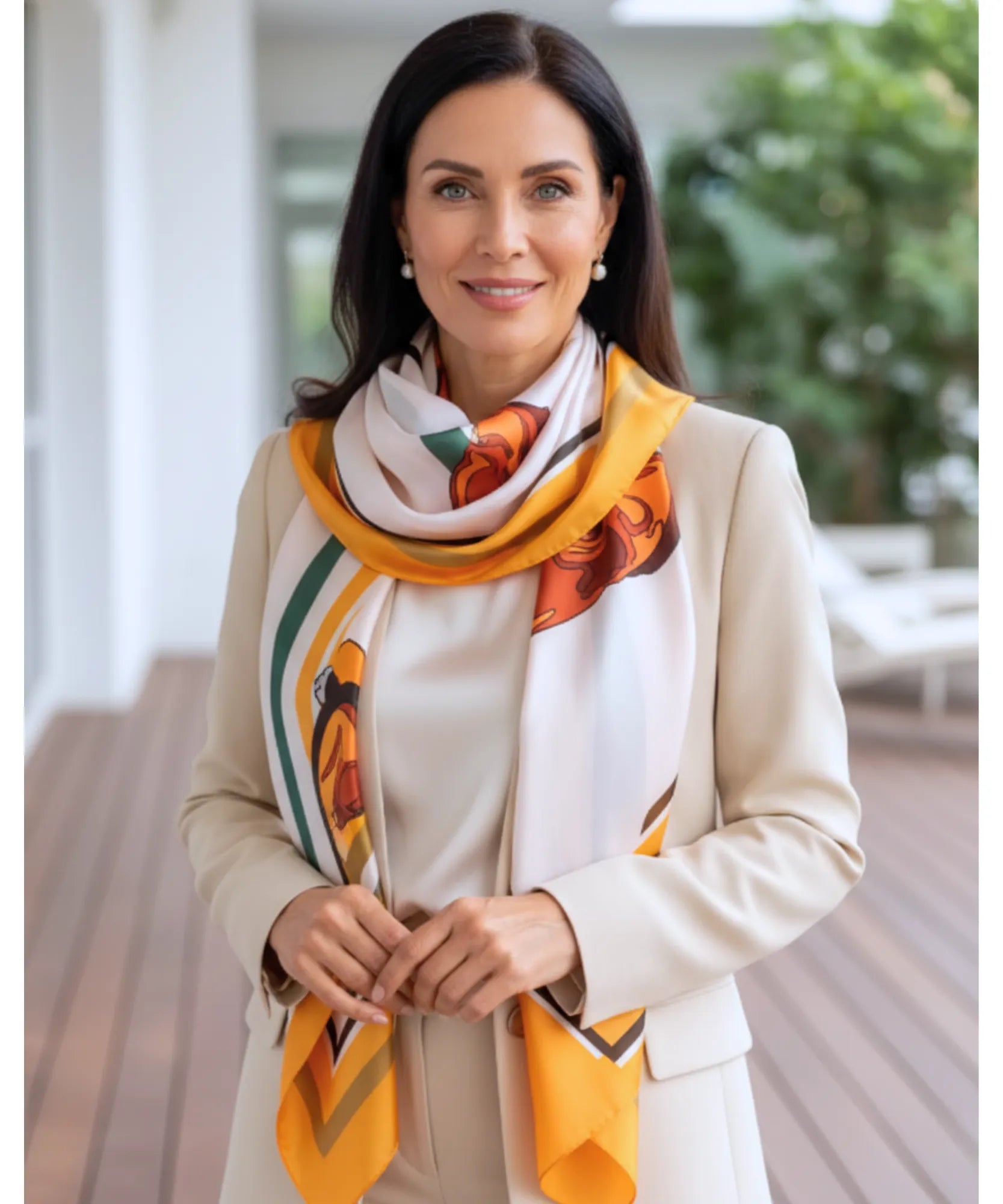 Comprar lenço de seda feminino estampado elegante macio echarpe de pescoço para o dia a dia e festas barato ANELLIMN