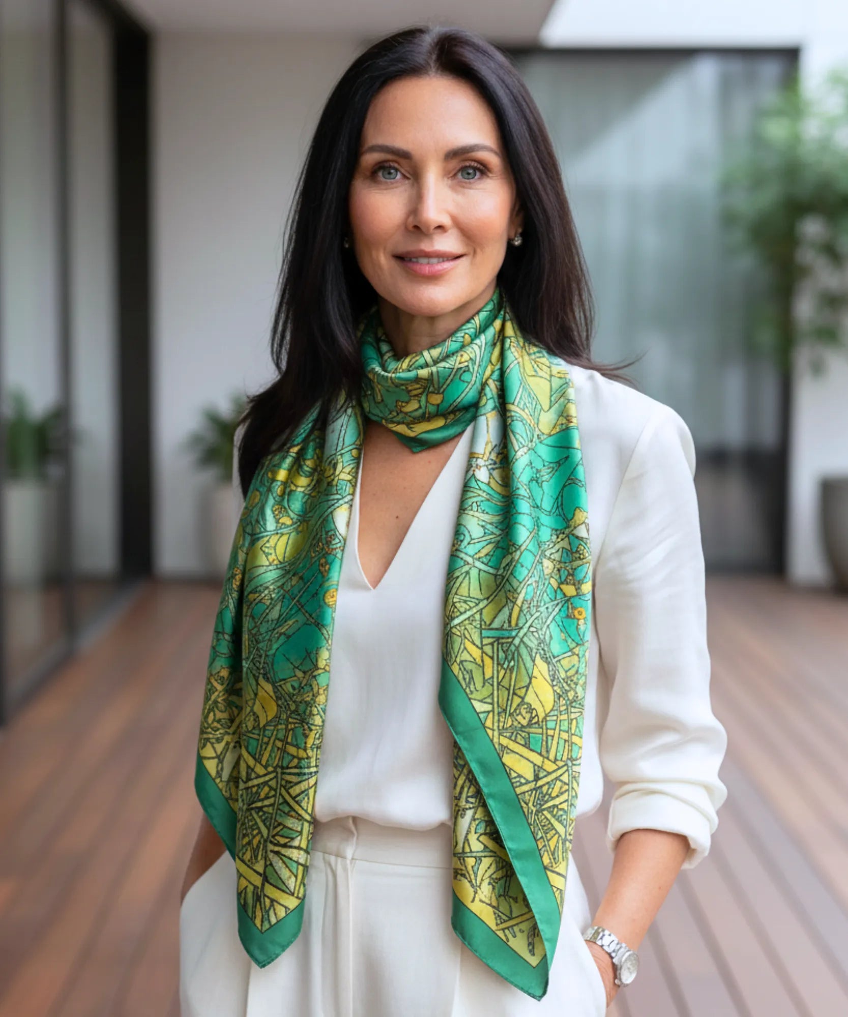 Comprar lenço de seda feminino estampado elegante macio echarpe de pescoço para o dia a dia e festas barato ANELLIMN