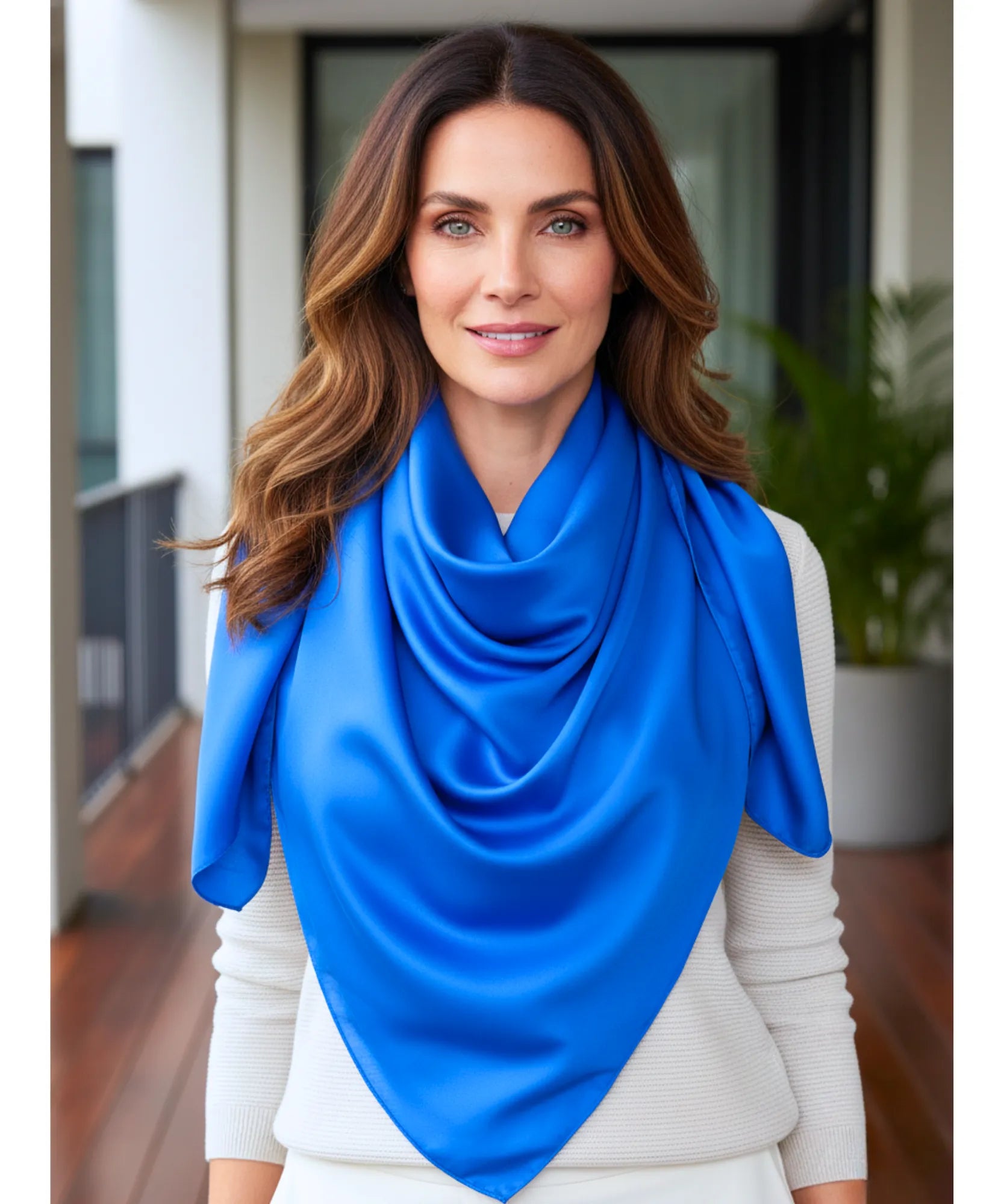 Comprar lenço de seda feminino quadrado cetim liso 90x90 acetinado várias cores cabelo pescoço bolsa barato ANELLIMN