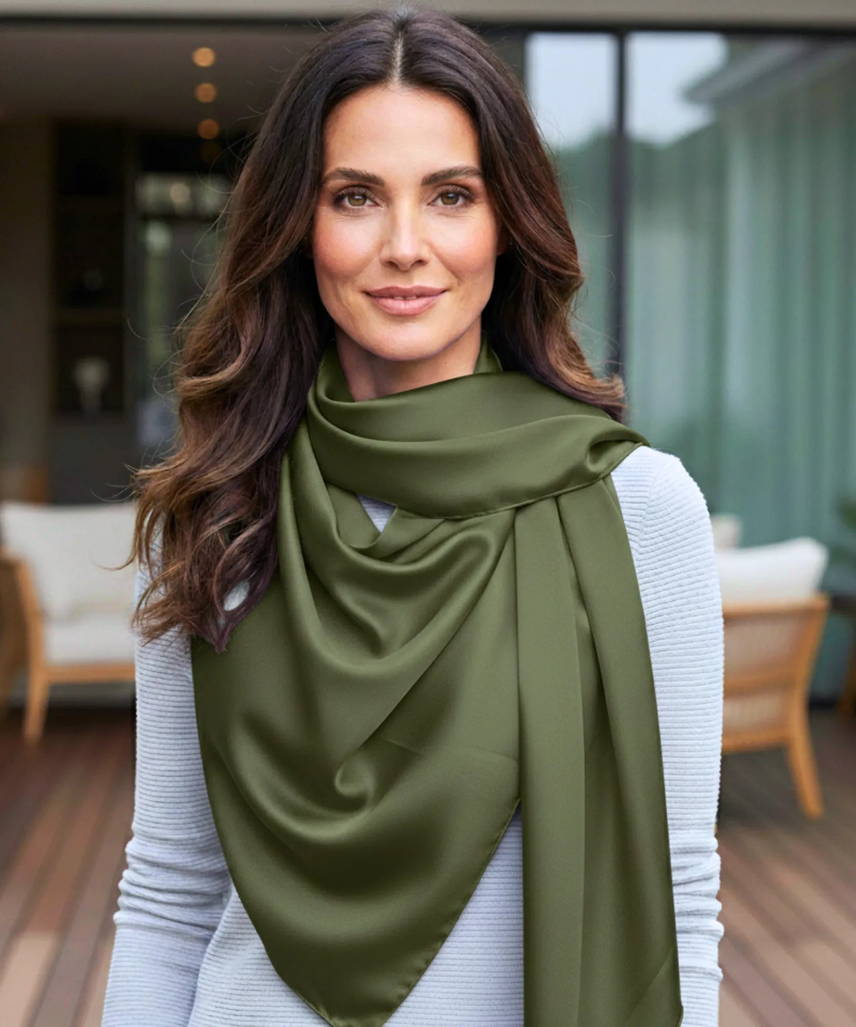 Comprar lenço de seda feminino quadrado cetim liso 90x90 acetinado várias cores cabelo pescoço bolsa barato ANELLIMN