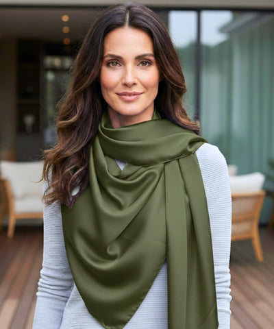 Comprar lenço de seda feminino quadrado cetim liso 90x90 acetinado várias cores cabelo pescoço bolsa barato ANELLIMN