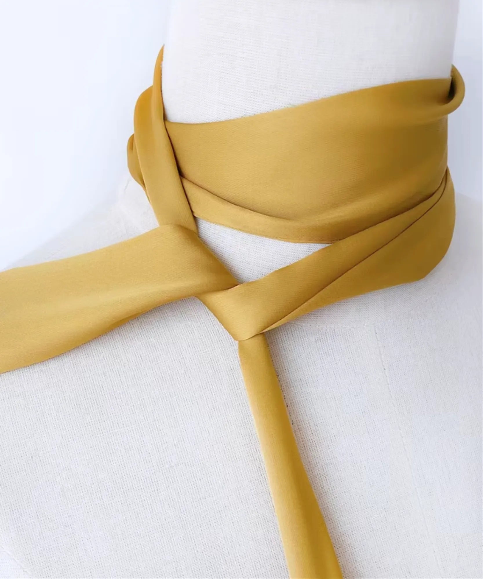 Comprar lenço feminino de cetim fita longa slim laço no pescoço acetinado elegante barato ANELLIMN