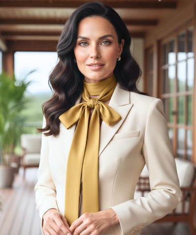 Comprar lenço feminino de cetim fita longa slim laço no pescoço acetinado elegante barato ANELLIMN