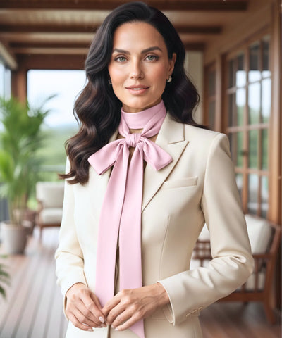 Comprar lenço feminino de cetim fita longa slim laço no pescoço acetinado elegante barato ANELLIMN
