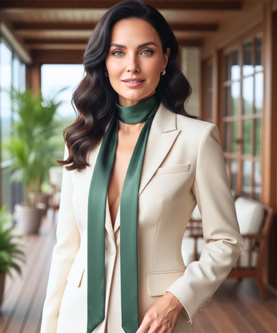 Comprar lenço feminino de cetim fita longa slim laço no pescoço acetinado elegante barato ANELLIMN