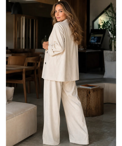 Comprar conjunto alfaiataria feminino blazer calça premium preto modelagem elegante escritório barato ou em promoção ANELLIMN