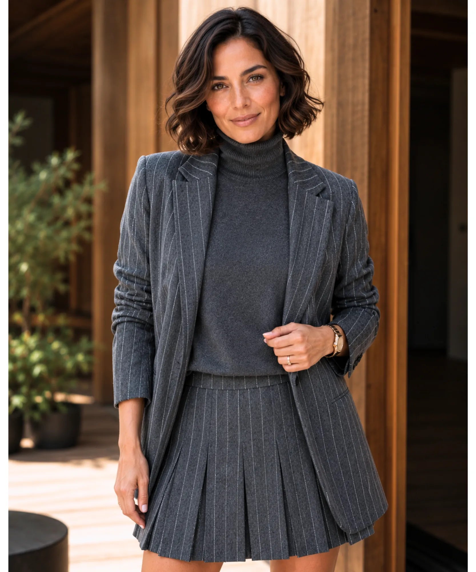 Comprar Conjunto Alfaiataria Risca de Giz Feminino Social barato em promoção ANELLIMN